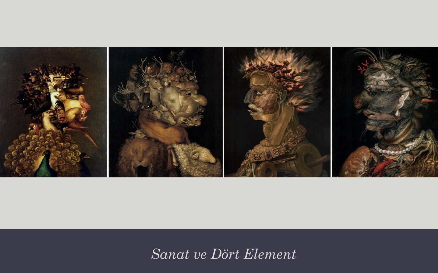 Tuval Üzerinden Ateş, Su, Hava, Toprak