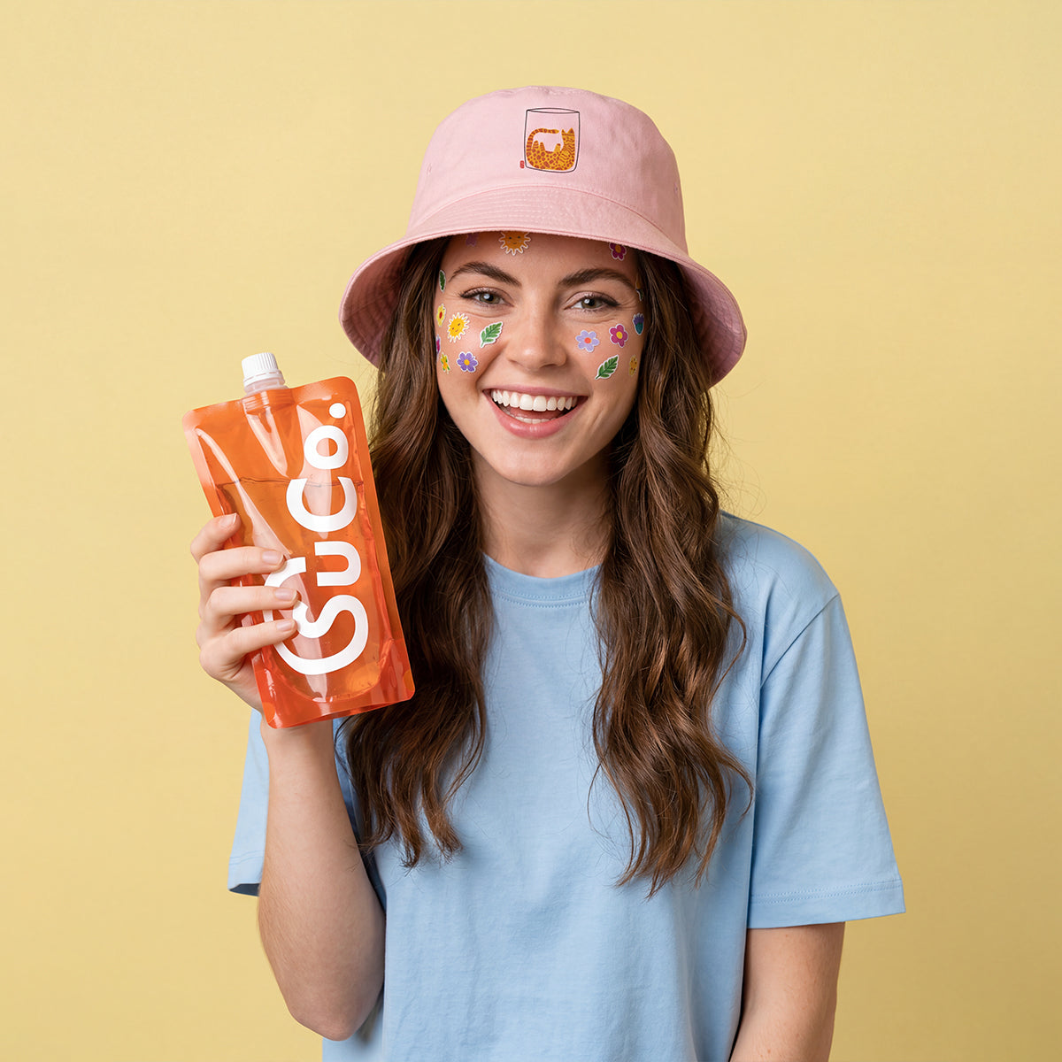 Bardağın Dolu Tarafı Pembe Bucket Hat